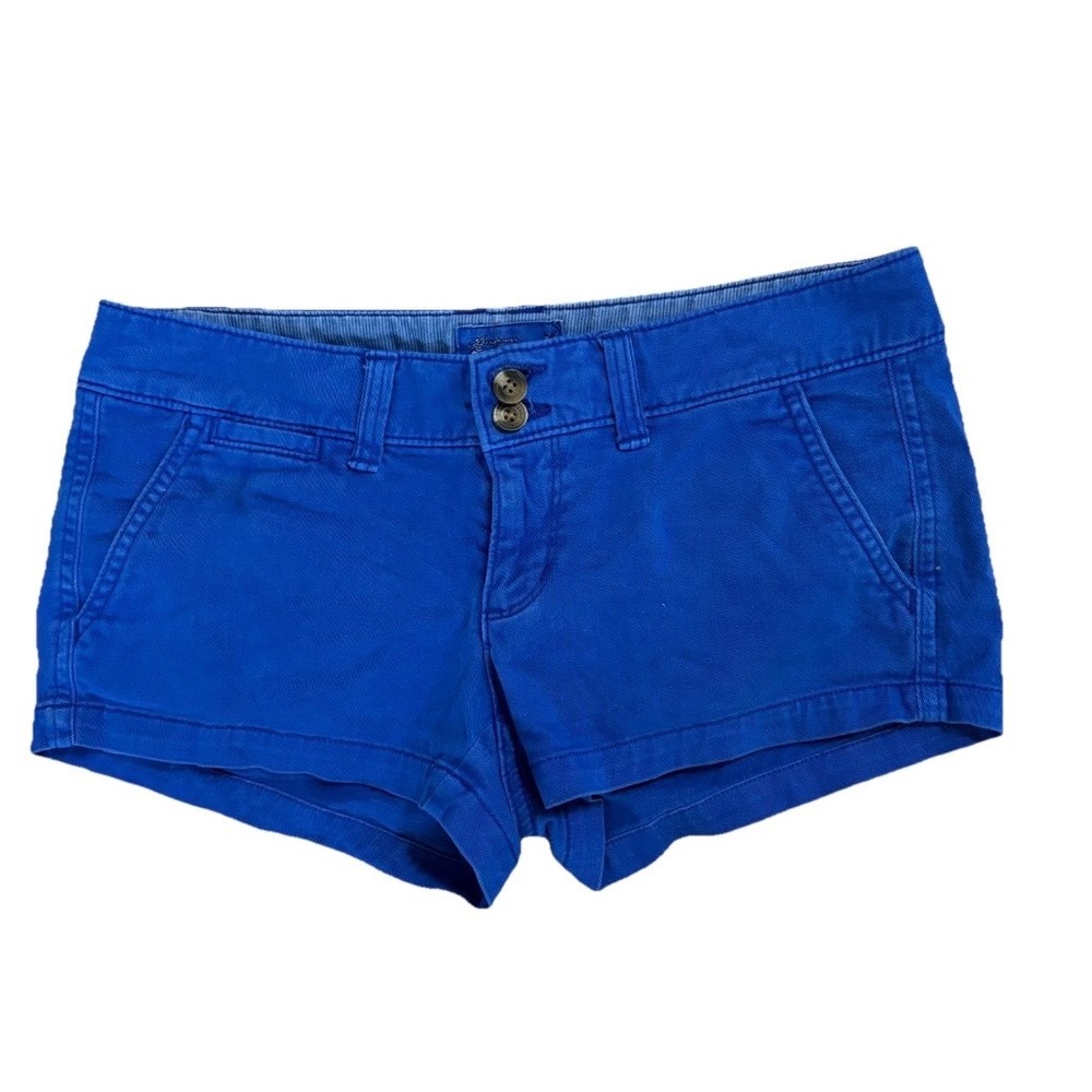 American Eagle Micro Mini Shorts Women 29x2‎ Blue Summer Festival Y2K Low Rise